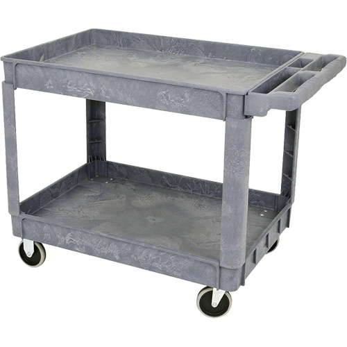 JPTC-3624 Heavy-Duty Polypropylene Shop Cart, 2 Tiers, 46" W x 25-1/2" D x 33-1/4" H, 500 lbs. Cap. Equipment World