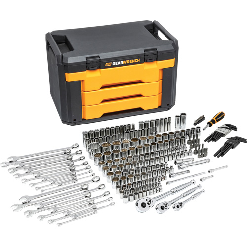 Mechanic's Tool Set in 3-Drawer Storage Box Equipment World
