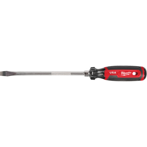 Slotted Screwdriver, 3/8" Tip, Round, 330 mm L, Cushion Grip Handle Equipment World
