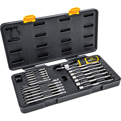 20 Pc. 1/4" Drive Torque Screwdriver Set, 10 - 50 in. lbs. Torque Range, 16" Length Equipment World
