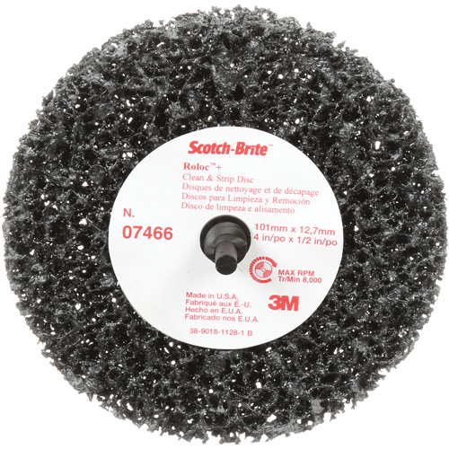 Disque de nettoyage et de d&eacute;capage Clean and Strip Roloc Scotch-Brite, 4" dia., Grain Extra grossier, Carbure de silicium Equipment World
