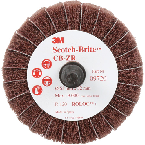 Scotch-Brite Combi-Wheel, 2-1/2" Dia., 120 Grit, Aluminum Oxide Equipment World