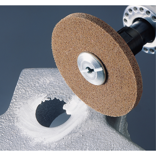 Scotch-Brite EXL Unitized Deburring Wheels, 3" x 1/4", 3/16" Arbor, 6S Grit Equipment World