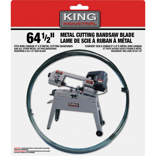 Bandsaw Metal Blade, Carbon Steel, 64-1/2" L x 1/2" W x 0.025" Thick, 24 TPI Equipment World