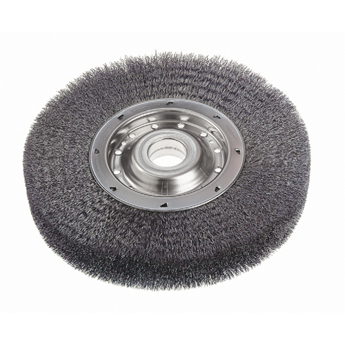 Crimped Wire Wheel Brushes - Wide Face, 6" Dia., 0.0118" Fill, 2" Arbor Equipment World
