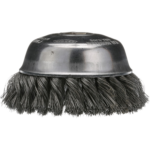 Knotted Cup Brush, 4" Dia. x 5/8"-11 Arbor Equipment World
