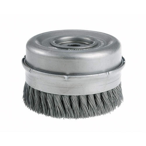Knot Wire Cup Brushes with Bridle - Heavy-Duty, 4" Dia. x 5/8"-11 Arbor Equipment World