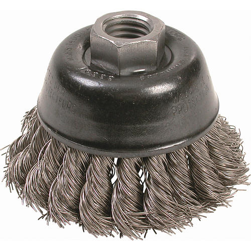 Knot Wire Cup Brushes - High Speed Small Grinder, 2-3/4" Dia. x 5/8"-11 Arbor Equipment World