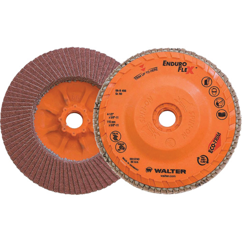 Enduro-Flex Flap Disc, 4-1/2" x 5/8"-11, Type 27, 60 Grit, Zirconia Alumina Equipment World
