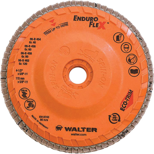 Enduro-Flex Flap Disc, 4-1/2" x 5/8"-11, Type 27, 80 Grit, Zirconia Alumina Equipment World