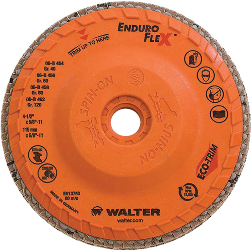 Enduro-Flex Flap Disc, 4-1/2" x 5/8"-11, Type 27, 120 Grit, Zirconia Alumina Equipment World