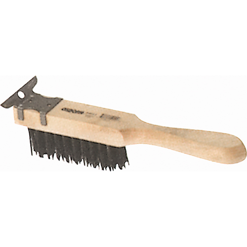 Straight Handle Scratch Brushes With Scraper, Steel, 4 x 11 Wire Rows, 11-3/8" Long Equipment World
