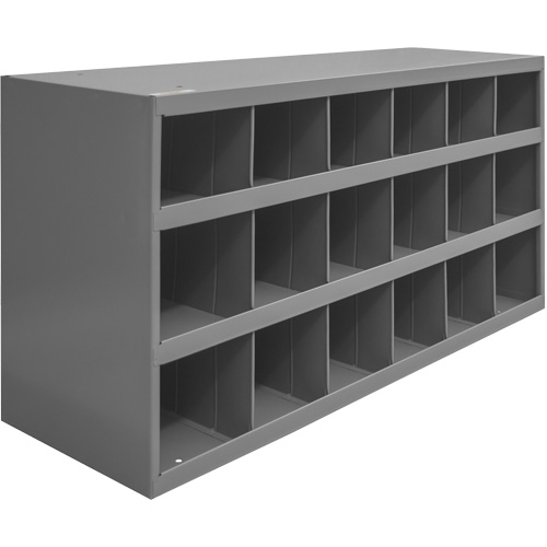 Steel Storage Bin Cabinet, 33-3/4" W x 12" D x 19-1/4" H, Grey Equipment World