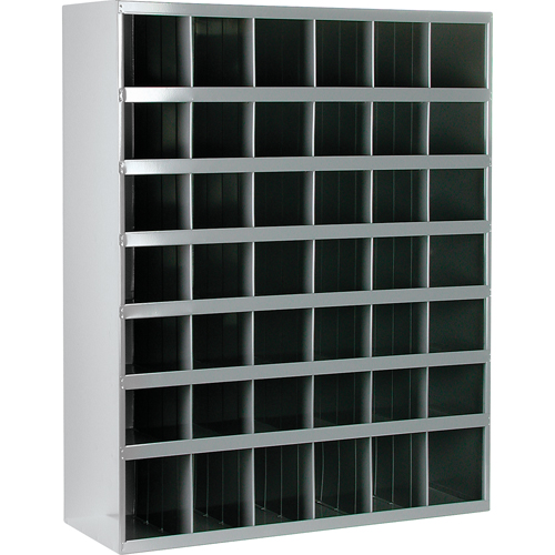 Steel Storage Bin Cabinet, 33-3/4" W x 12" D x 42" H, Grey Equipment World
