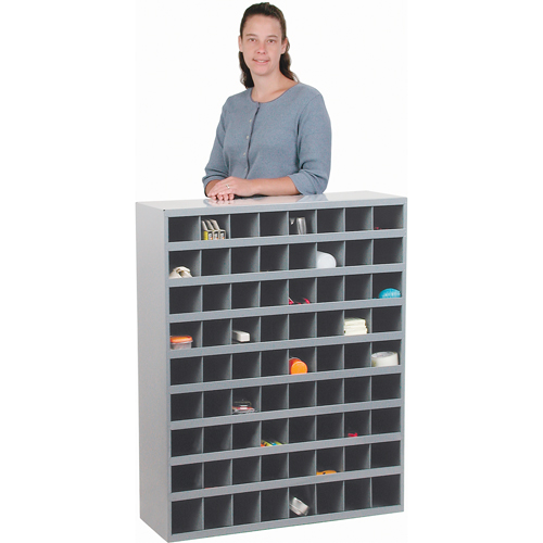 Steel Storage Bin Cabinet, 33-3/4" W x 12" D x 42" H, Grey Equipment World