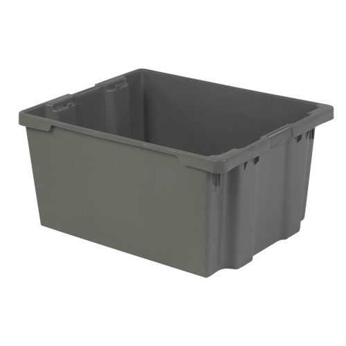 Polylewton Stack-N-Nest&reg; Containers, 15.1" x 30.1" x 24", Grey Equipment World