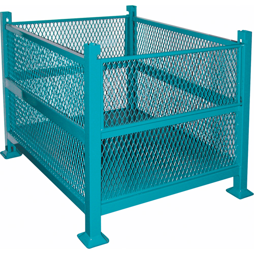 Open Mesh Containers, 2 Drop Gates, 3000 lbs. Capacity, 34.5" W x 40.5" D x 32.25" H Equipment World