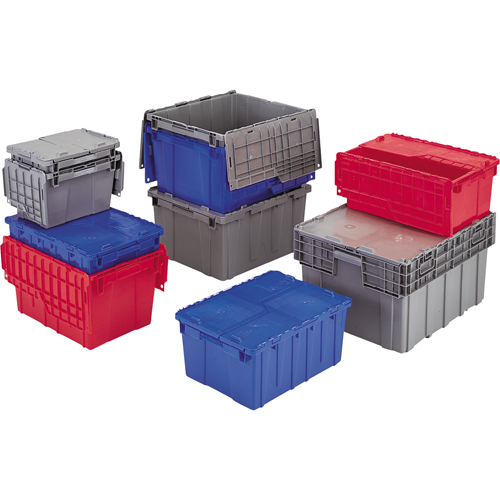 Flipak&reg; Polyethylene Plastic (PE) Distribution Containers, 11.8" x 9.8" x 7.7", Grey Equipment World
