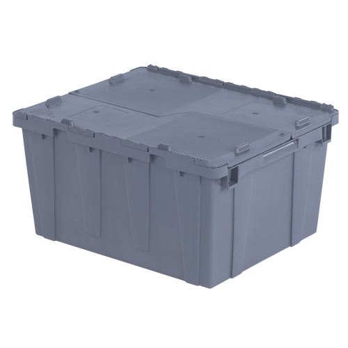 Flipak&reg; Polyethylene Plastic (PE) Distribution Containers, 23.9" x 19.6" x 12.6", Grey Equipment World