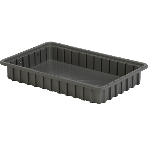 Divider Box&reg; Containers, Polyethylene, 16.5" W x 10.9" D x 2.5" H, Grey Equipment World