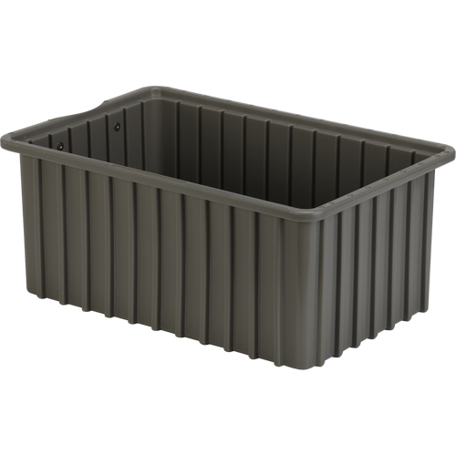 Divider Box&reg; Containers, Polyethylene, 16.5" W x 10.9" D x 7" H, Grey Equipment World