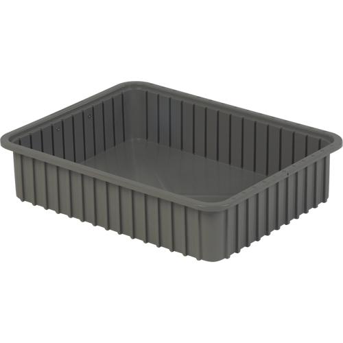 Divider Box&reg; Containers, Polyethylene, 22.4" W x 17.4" D x 5" H, Grey Equipment World