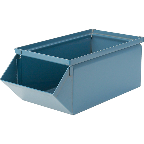 Steel Bin, 100 lbs. Cap., 7-1/2" W x 15-1/2" D x 6" H, Blue Equipment World