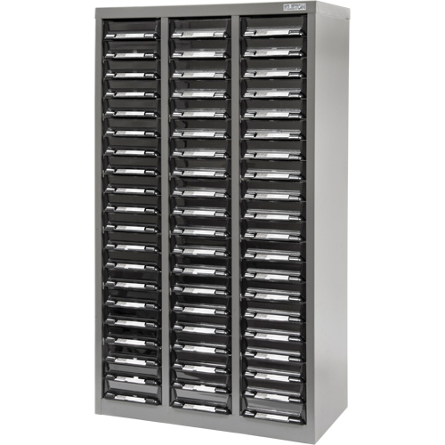 KPC-300 Parts Cabinet, Galvanized Steel, 60 Drawers, 21-3/10" x 10-2/5" x 36-9/10", Grey Equipment World