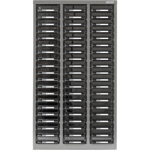 KPC-300 Parts Cabinet, Galvanized Steel, 60 Drawers, 21-3/10" x 10-2/5" x 36-9/10", Grey Equipment World