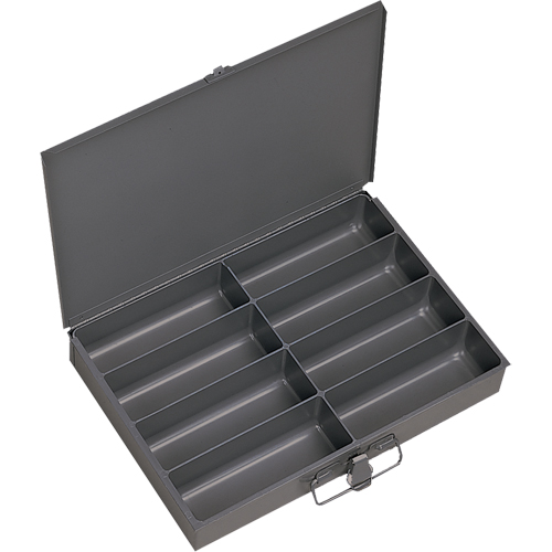 Compartment Scoop Boxes, Steel, 8 Slots, 13-3/8" W x 9-1/4" D x 2" H, Grey Equipment World