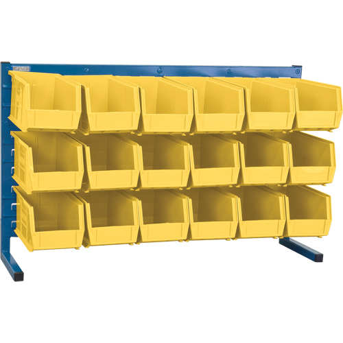 Louvered Rack with Bins, 18 Bins, 36" W x 8-1/4" D x 22" H Equipment World