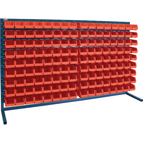 Louvered Rack with Bins, 144 Bins, 72" W x 15" D x 40" H Equipment World