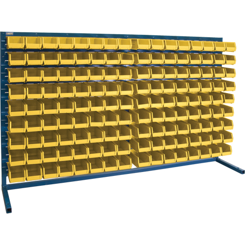 Louvered Rack with Bins, 144 Bins, 72" W x 15" D x 40" H Equipment World