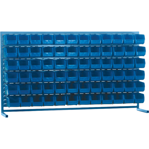 Louvered Rack with Bins, 72 Bins, 72" W x 15" D x 40" H Equipment World
