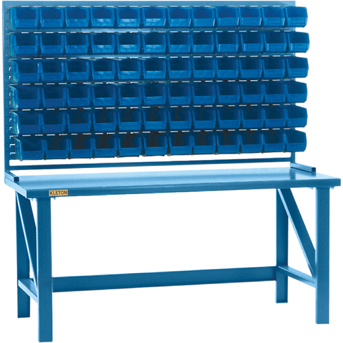 Louvered Rack with Bins, 36 Bins, 72" W x 15" D x 40" H Equipment World