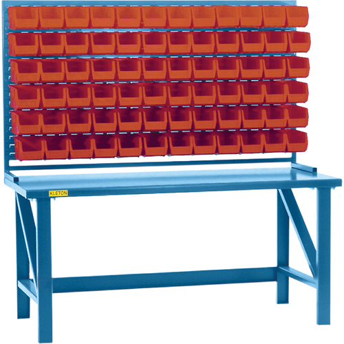 Louvered Rack with Bins, 72 Bins, 72" W x 15" D x 40" H Equipment World