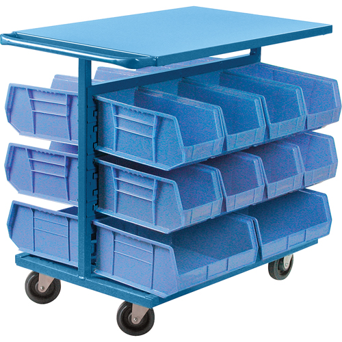 Bin Cart with Bins, Double-sided, 20 bins, 24" W x 38-1/2" D x 36-1/2" H Equipment World