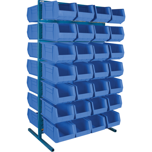 Double-Sided Stationary Bin Rack, 36" W x 24" D x 61" H, 56 Bins Equipment World