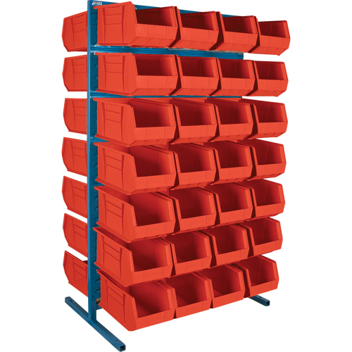 Double-Sided Stationary Bin Rack, 36" W x 24" D x 61" H, 56 Bins Equipment World