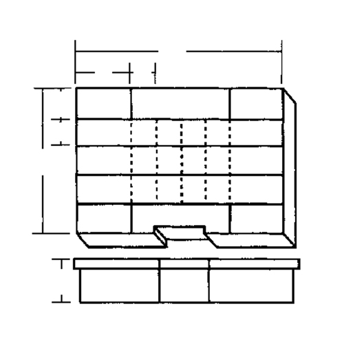 Compartment Case, Plastic, 24 Slots, 15-1/2" W x 11-3/4" D x 2-1/2" H, Grey Equipment World