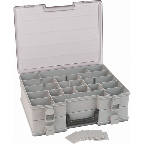 Compartment Case, Plastic, 48 Slots, 15-1/2" W x 11-3/4" D x 5" H, Grey Equipment World