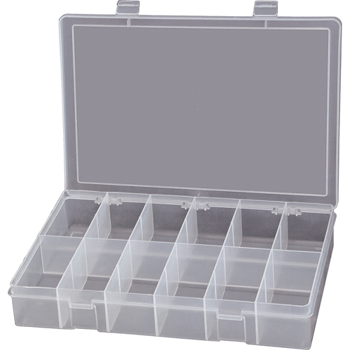 Compact Polypropylene Compartment Cases, 13-1/8" W x 9" D x 2-5/16" H, 12 Compartments Equipment World