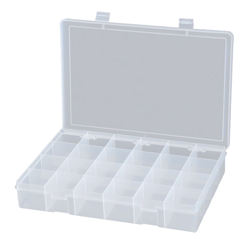 Compact Polypropylene Compartment Cases, 13-1/8" W x 9" D x 2-5/16" H, 24 Compartments Equipment World