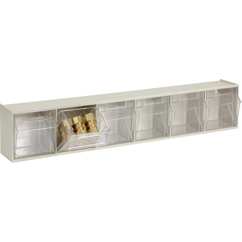 Tip-Out Bins Modular Storage System, 23-5/8" W x 3-5/8" D x 4-1/2" H, 6 Drawers Equipment World