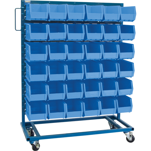 Single-Sided Mobile Bin Rack, Single-sided, 36 bins, 36" W x 16" D x 46-1/2" H Equipment World