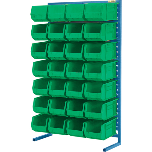 Single-Sided Stationary Bin Rack, 36" W x 12" D x 61" H, 28 Bins Equipment World