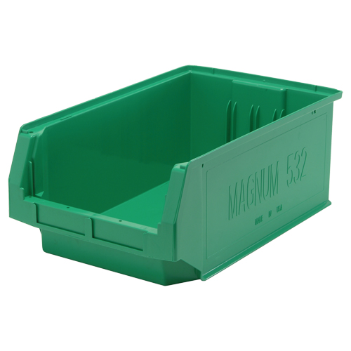 Giant Stacking Containers, 12.375" W x 19.75" D x 7.875" H, Green Equipment World