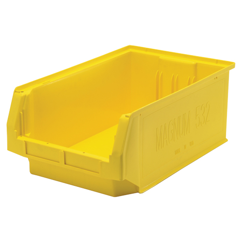 Giant Stacking Containers, 12.375" W x 19.75" D x 7.875" H, Yellow Equipment World