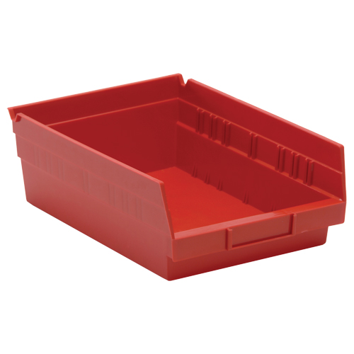 Shelf Bins, 8-3/8" W x 4" H x 11-5/8" D, Red, 30 lbs. Capacity Equipment World