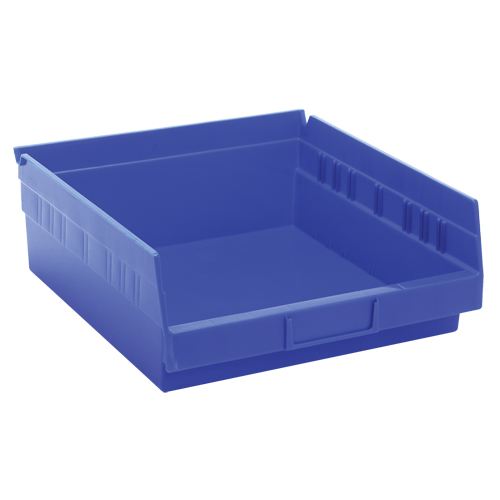 Shelf Bins, 11-1/8" W x 4" H x 11-5/8" D, Blue, 30 lbs. Capacity Equipment World